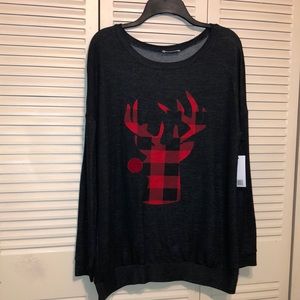 New Reindeer Plaid Long Sleeve